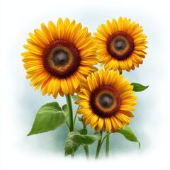 Obraz premium Bright Sunflowers with Vibrant Yellow Petals Against Soft Background