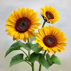 Obraz premium Bright Sunflowers with Vibrant Petals Against a Soft Background