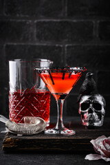 Spooky red Halloween monster cocktail