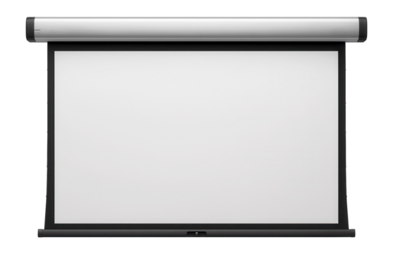 Motorized drop-down screen with an integrated IR sensor and programmable stops