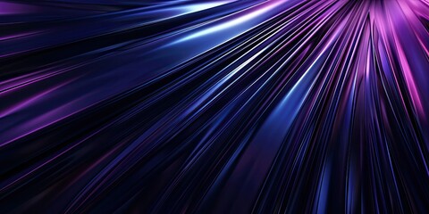 Abstract image of radiating, glossy, dark purple and blue streaks converging at a central point, creating a dynamic and vibrant effect