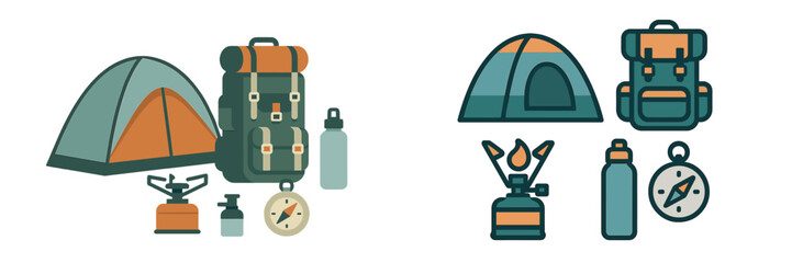Camping equipment and accessories for outdoor adventures at a campsite in the wilderness