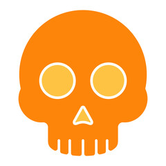 Skull Flat Color Icon Vector Illustration