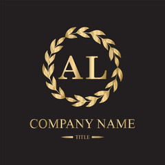 AL logo initial letter luxury royal logo. template symbol. modern golden luxury logo. abstract monogram vector letter mark brand fashion. icon business monogram boutique font Clothing minimalist.