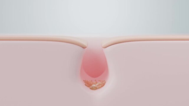 Oily Skin and Blackhead Cleansing with Face Wash Foam, 3D Animation