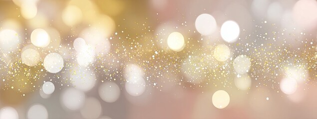 Abstract bokeh background of warm gold and white lights