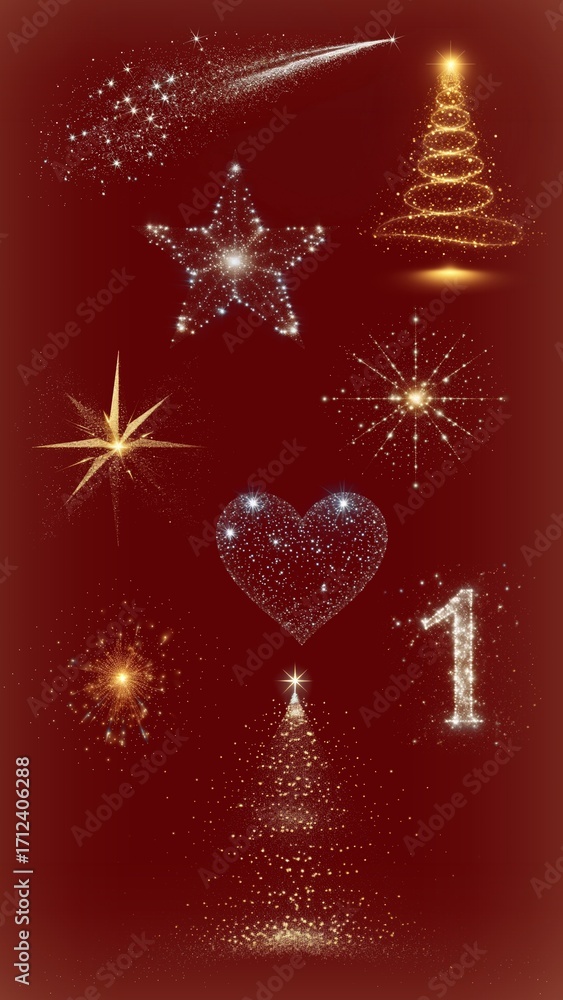 Poster sparkling effect design element set