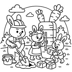 a rabbit family built his carrot house 1