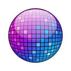 Realistic Colorful Disco Lamp Party Ball Vector Illustration
