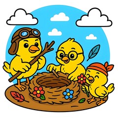 a group of bird built his nest