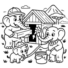 elephant family built house 1