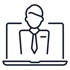 Online Business Person Icon