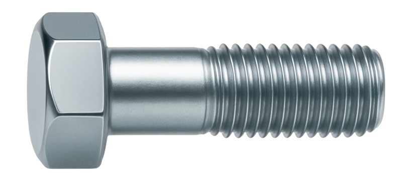 Hex flange bolt with a zinc-plated finish for automotive assembly.