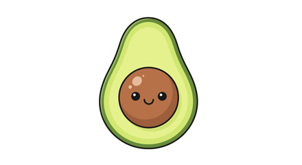 Cute Avocado Illustration Kawaii Fruit Design for Food Lovers