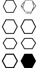 Simple black and white hexagons