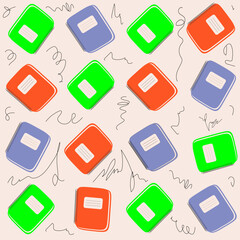 A seamless pattern with colorful open and closed notebooks and pencils, creating a vibrant and dynamic background. Perfect for school-themed designs, textiles, packaging, or backgrounds.