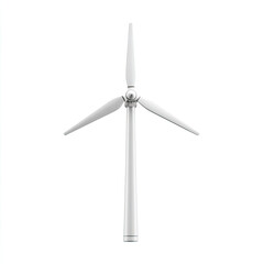 Wind turbine renewable energy clean power white background
