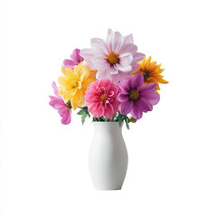Colorful flowers in white vase brighten mood beautifully