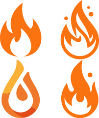 Fiery Designs A Collection of Four Unique Flame Icons