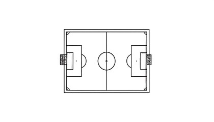 Simple black and white soccer field outline
