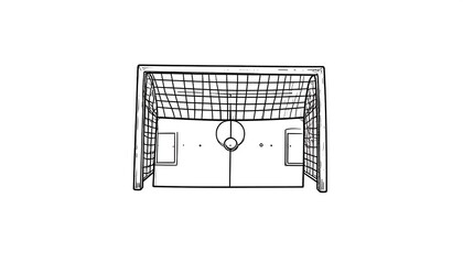 Simple black and white soccer goal drawing