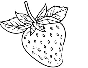 Simple black and white strawberry drawing (1)