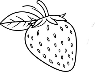 Simple black and white strawberry drawing