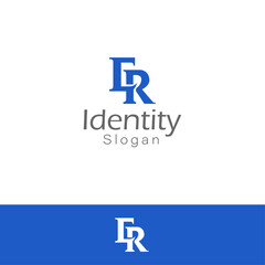 Obraz premium Intertwined Letters ER Monogram Logo with two background's variation. 