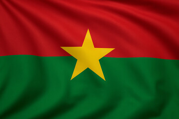 National waving flag of Burkina Faso 