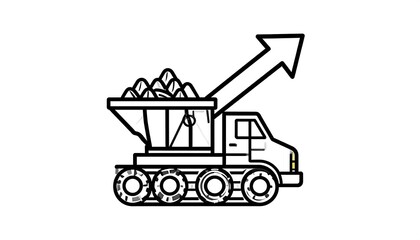 Simple black and white truck graphic