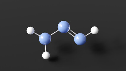 Obraz premium triazene molecule 3d, molecular structure, ball and stick model, structural chemical formula chemical intermediate