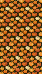Seamless pattern autumn pumpkin design