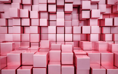 Obraz premium A Pattern of Pink Cubes with Geometric Arrangement