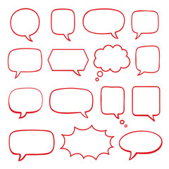 Different speech bubble element design set