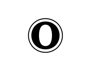 Simple black capital letter 'O' in a circle