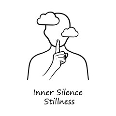 Inner Peace Quiet Mindful Spiritual Hand Drawn Vector