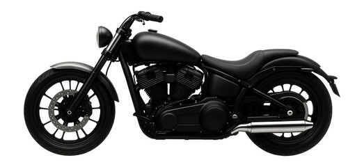 Obraz premium Black chopper with a short front fender and solo seat configuration