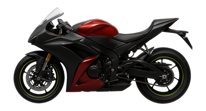 Sportbike with carbon fiber accents and full-color digital dashboard