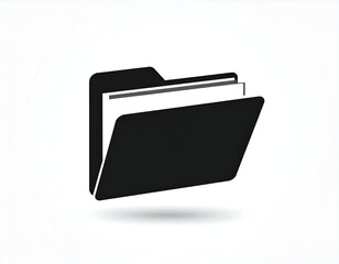 Simple black folder icon on white background