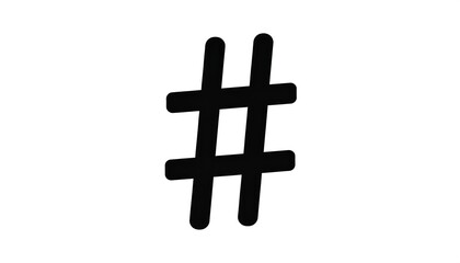 Simple black hashtag symbol on white background