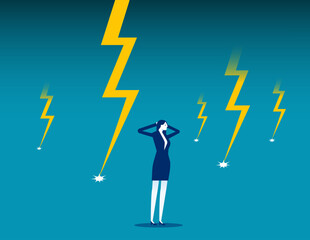Businesswoman in crisis stock
