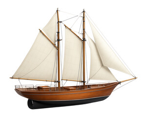 Obraz premium Schooner with multiple sails and a robust wooden hull construction