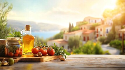 Mediterranean Ingredients with Santorini Scenery: Cooking, Food Photography and Lifestyle Inspiration