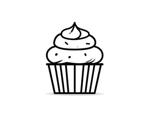 Simple black line art cupcake (1)
