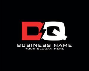 Initial D Q logo concept with electric template vector