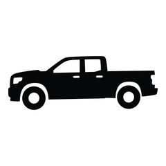 Silhouette of a modern double cab pickup truck a versatile vehicle icon silhouette