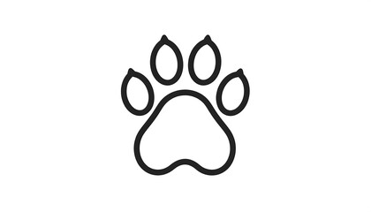 Simple black line art of a paw print