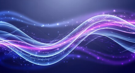 Dynamic abstract light waves flowing with sparkles and glow for ui ux design futuristic digital art background isolated on white background