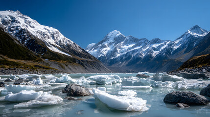 Mount Cook Glacial Beauty Icebergs
