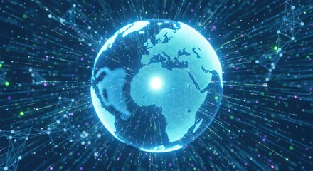 Obraz premium Digital globe interface with glowing center surrounded by futuristic circuitry represents global technology and ui ux design concepts isolated on white background